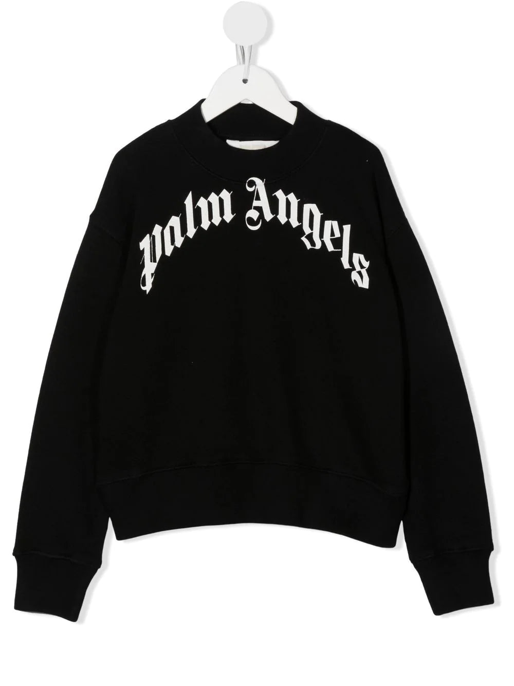 PALM ANGELS KIDS Classic Overlogo Crewneck Black/White - MAISONDEFASHION.COM