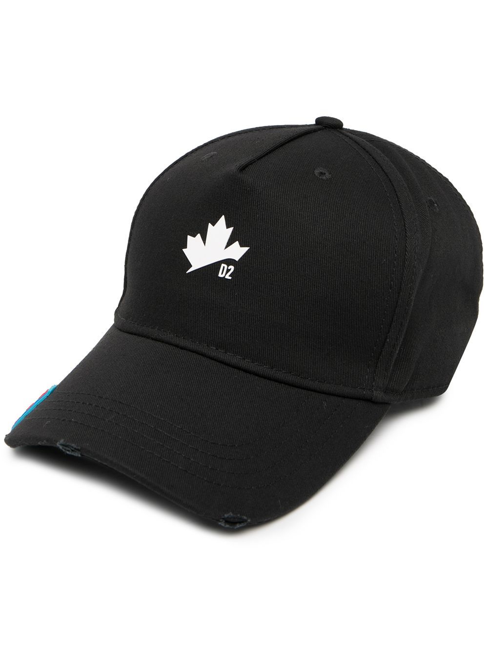 DSQUARED2 Maple Leaf Cap Black - MAISONDEFASHION.COM