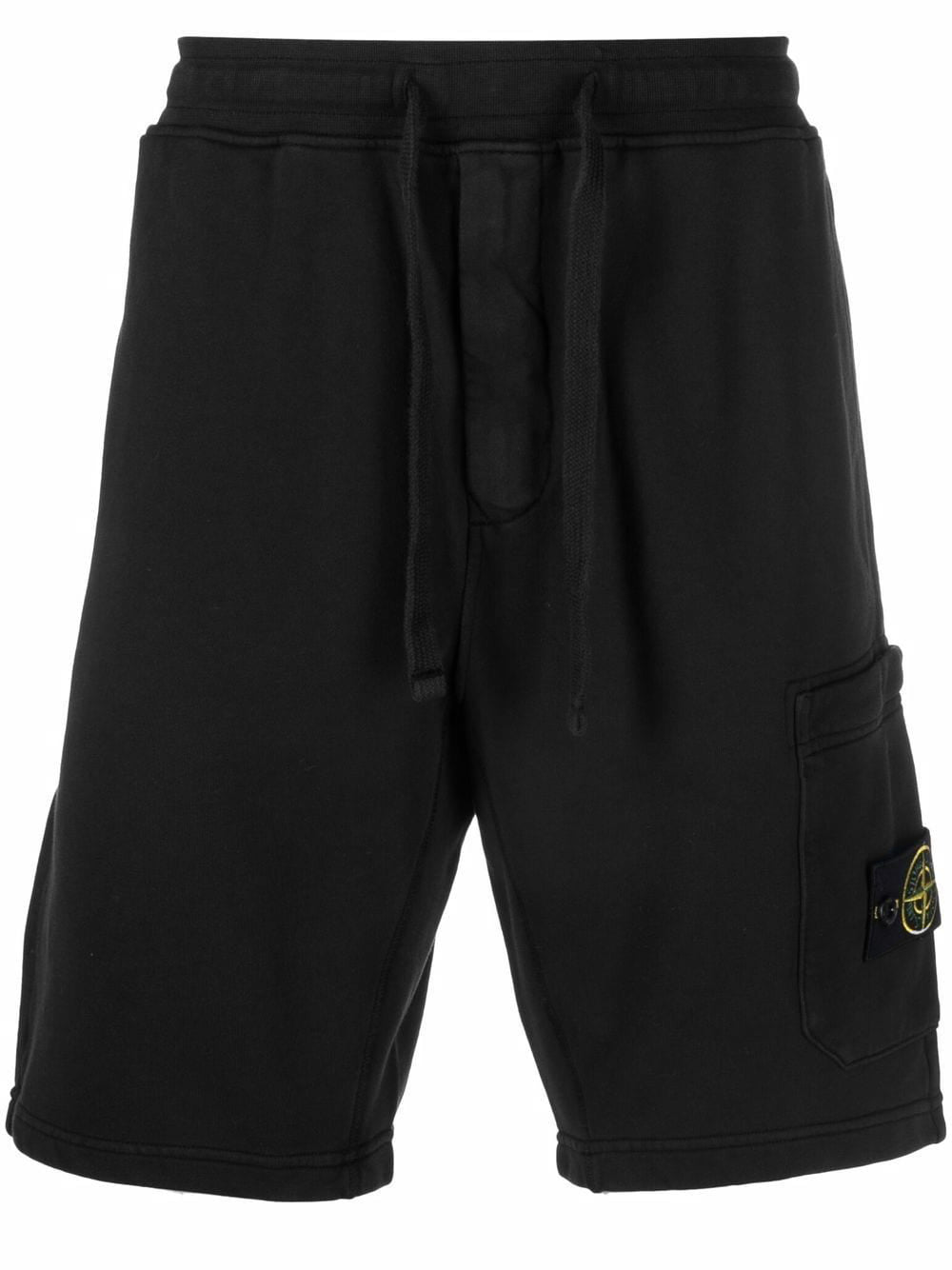 STONE ISLAND Logo Patch Shorts Black - MAISONDEFASHION.COM