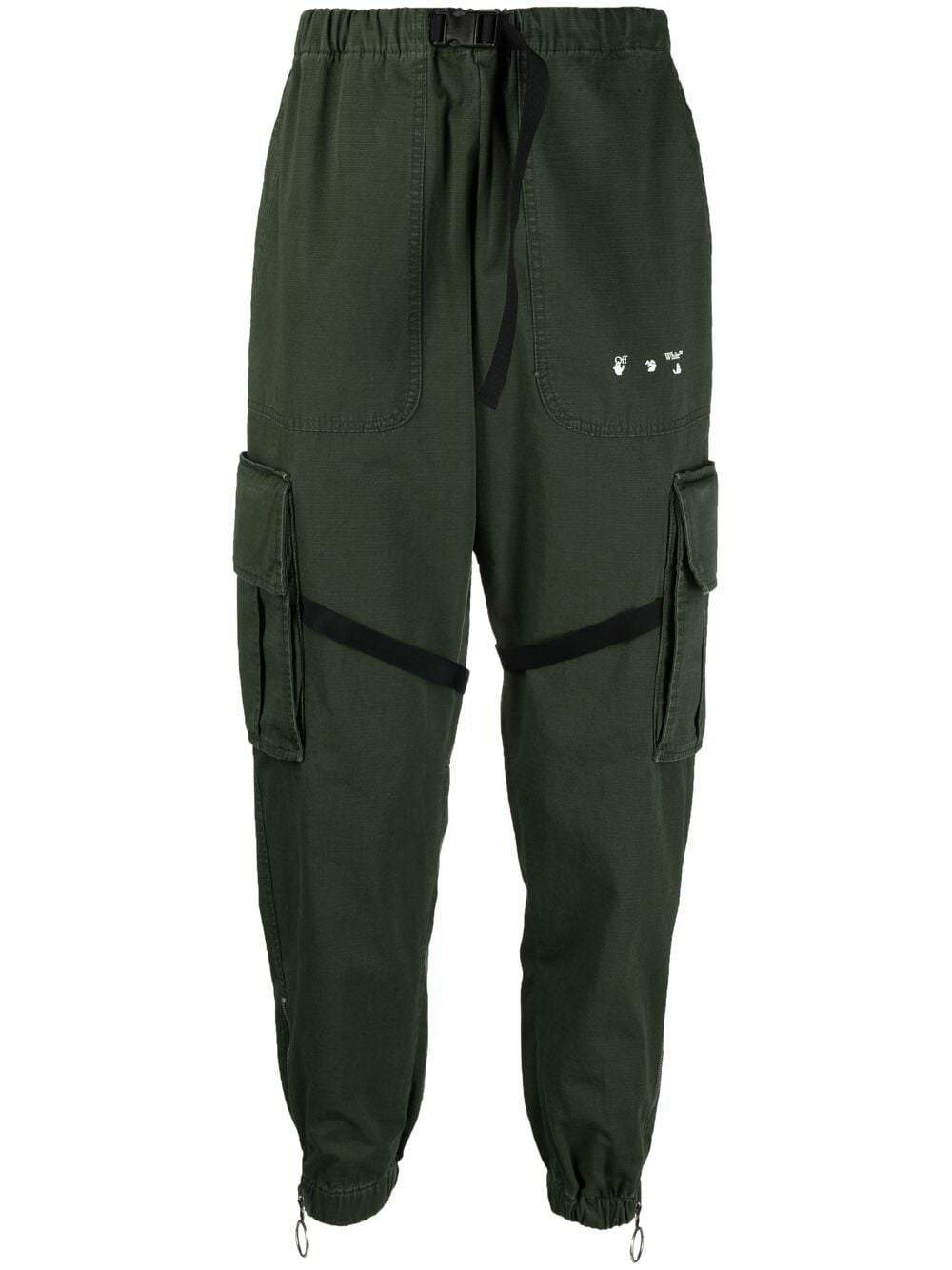 OFF-WHITE Parachute Cargo Trousers Green - MAISONDEFASHION.COM