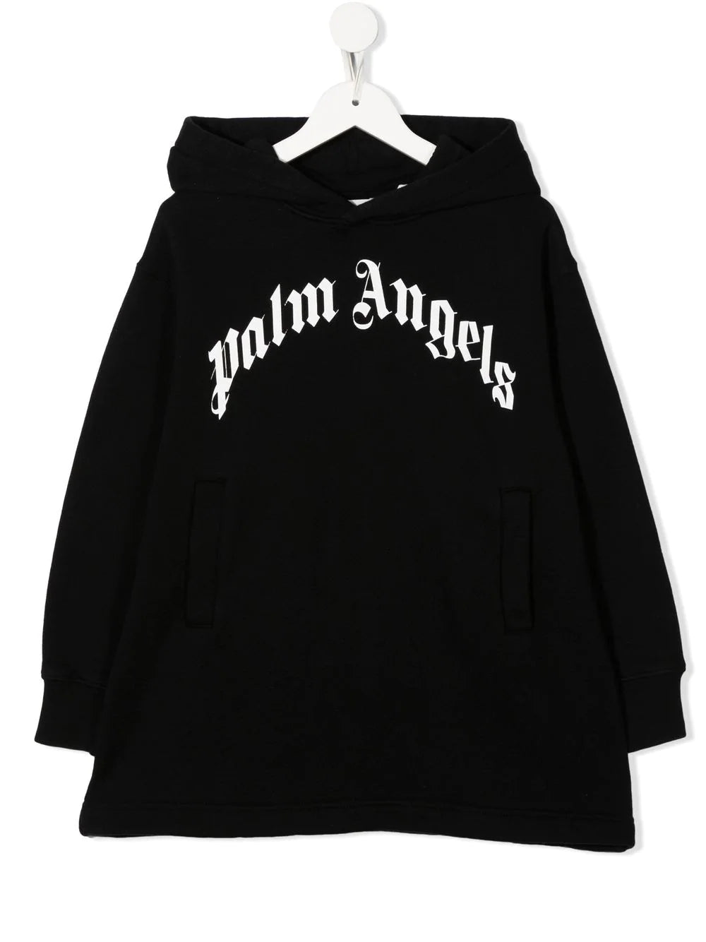 PALM ANGELS KIDS Classic Overlogo Hoodie Dress Black/White - MAISONDEFASHION.COM