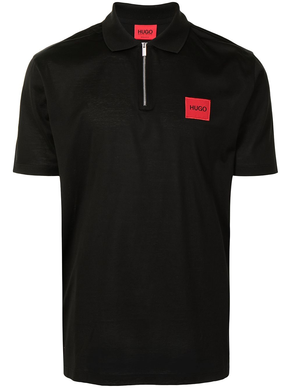 HUGO Zipped Polo Shirt Black - MAISONDEFASHION.COM