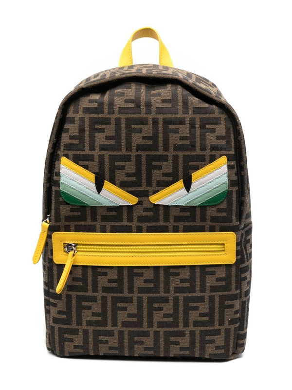 FENDI KIDS Rainbow Eyes FF-logo backpack Brown - MAISONDEFASHION.COM