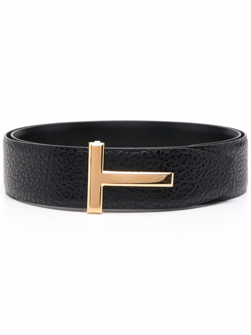 TOM FORD Logo-lettering leather belt Black - MAISONDEFASHION.COM