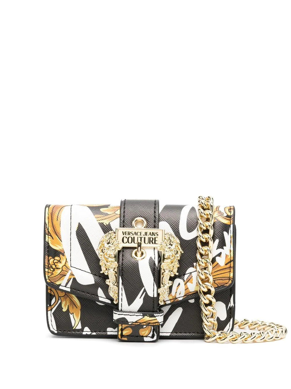 VERSACE WOMEN Baroque Print Couture1 Chain Mini Bag Black - MAISONDEFASHION.COM