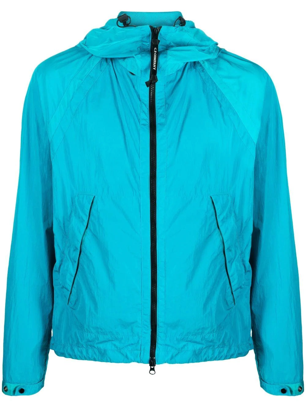C.P. COMPANY Lens Hooded Jacket Aqua Blue - MAISONDEFASHION.COM