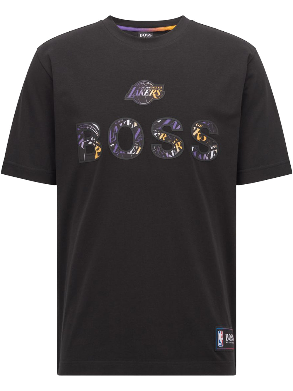 BOSS X NBA Lakers Logo T-Shirt Black - MAISONDEFASHION.COM