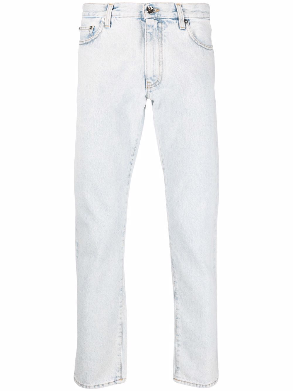 OFF-WHITE Diag Print Slim Fit Jeans - MAISONDEFASHION.COM