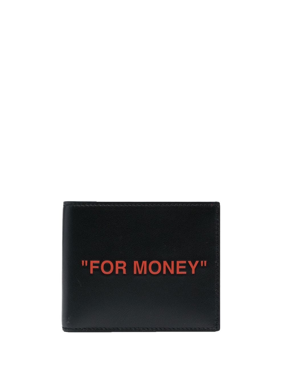 OFF-WHITE Quote Bi-Fold Wallet Black/Orange - MAISONDEFASHION.COM