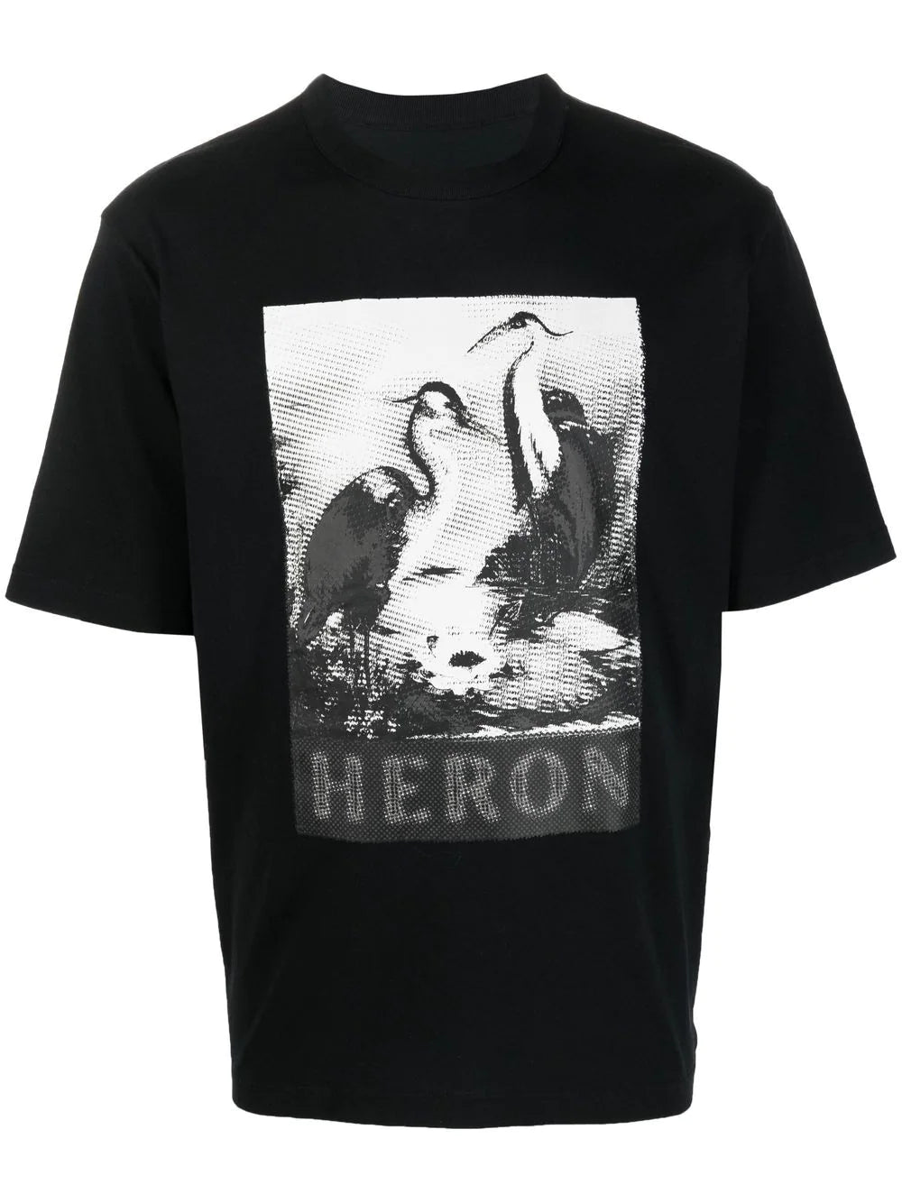 HERON PRESTON Halftone Heron Graphic T-Shirt Black - MAISONDEFASHION.COM