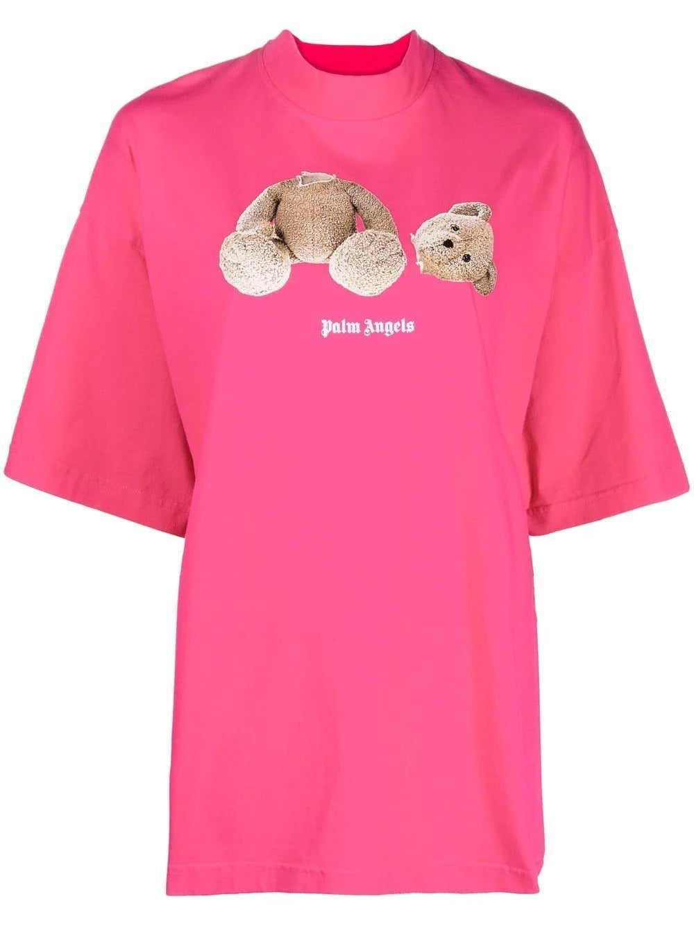 PALM ANGELS WOMEN Bear Loose Tee Pink/Brown - MAISONDEFASHION.COM