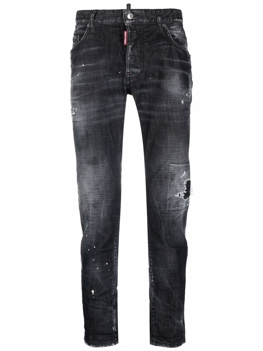 DSQUARED2 Mid Rise Distressed Jeans Black - MAISONDEFASHION.COM