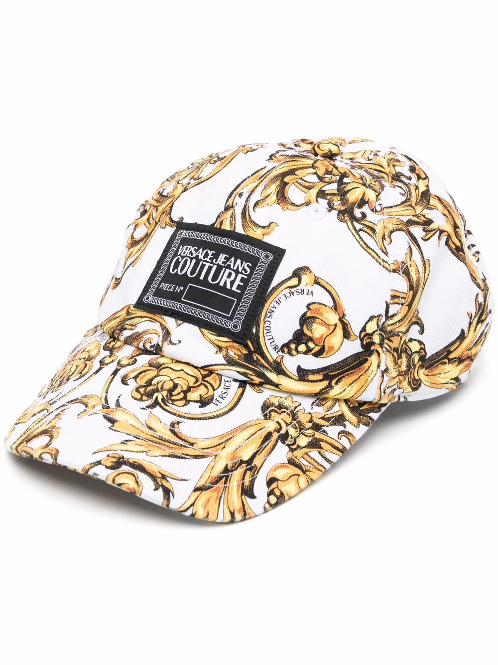 VERSACE JEANS COUTURE Baroque Logo Cap White - MAISONDEFASHION.COM