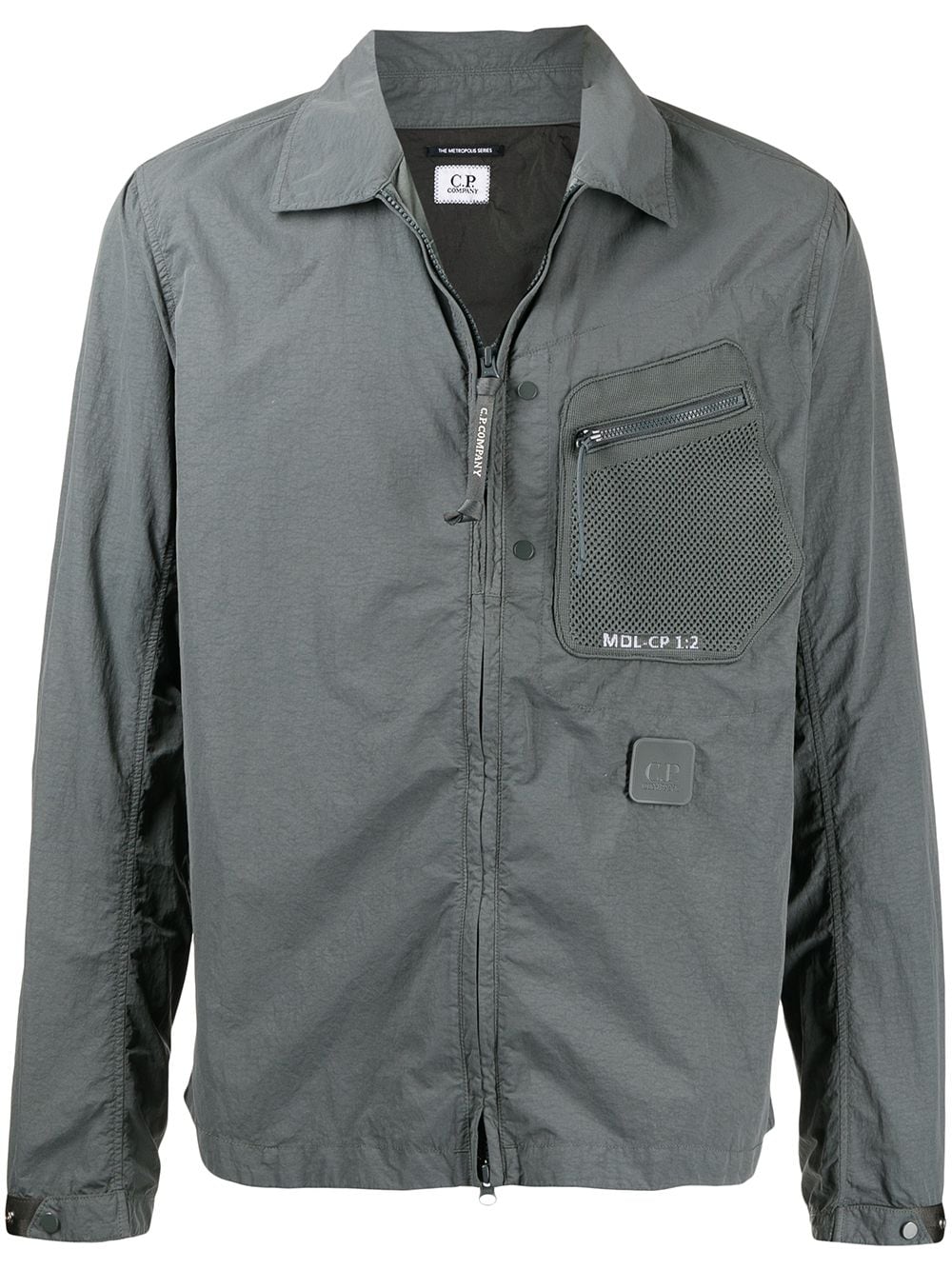 C.P. COMPANY Mesh pocket shirt jacket Grey - MAISONDEFASHION.COM