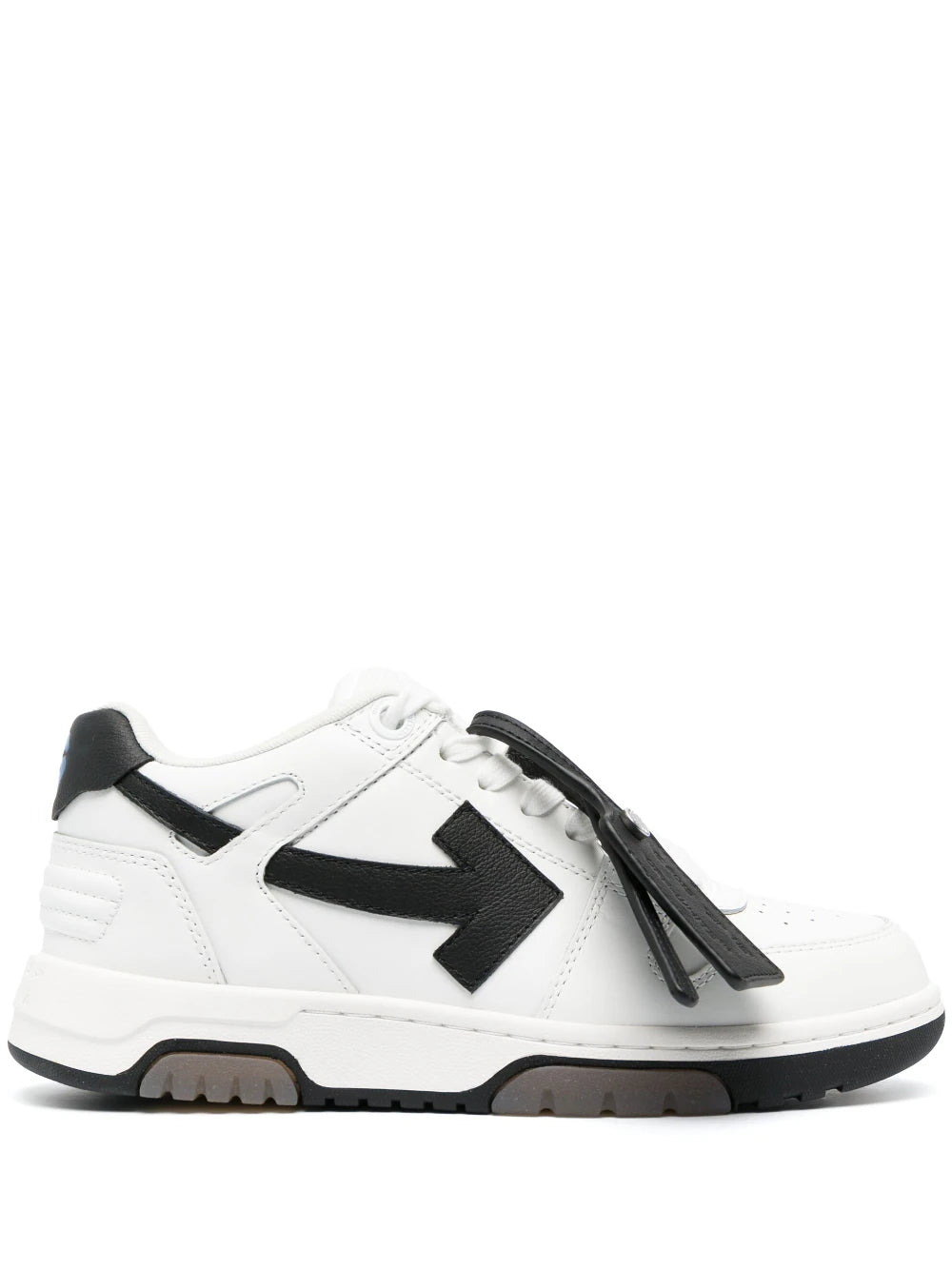 OFF-WHITE WOMEN Out Of Office Calf Leather White Black - MAISONDEFASHION.COM