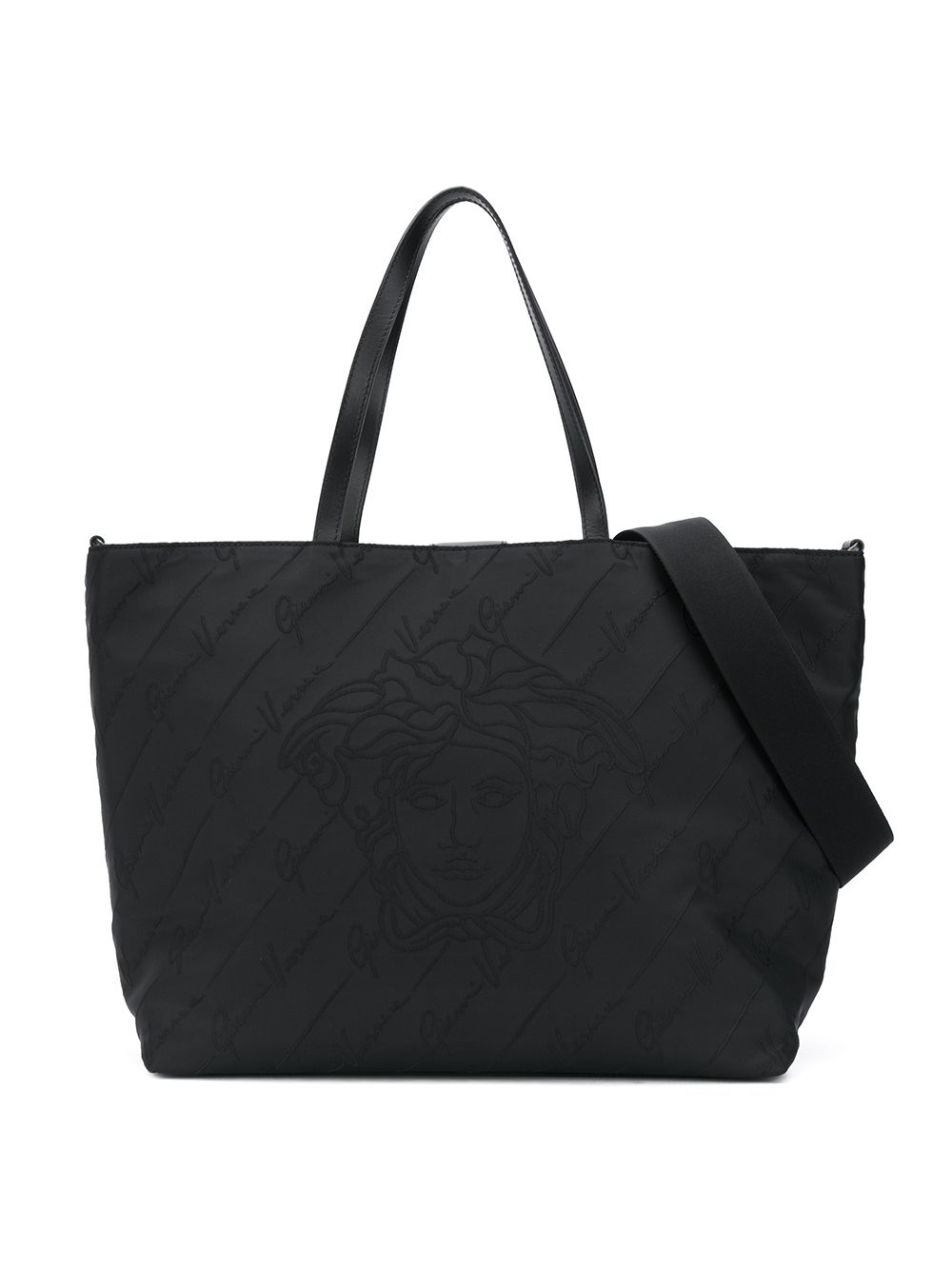 VERSACE KIDS Logo Reversible Changing Bag Black - MAISONDEFASHION.COM