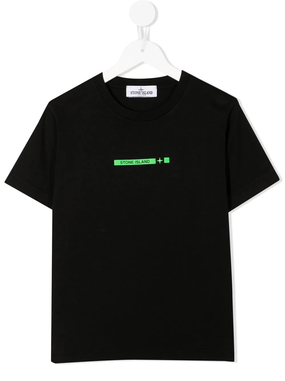 STONE ISLAND KIDS Logo-print Detail T-shirt Black - MAISONDEFASHION.COM