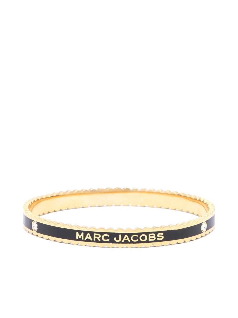 MARC JACOBS WOMEN The Medallion Scalloped Bangle Black/Gold - MAISONDEFASHION.COM