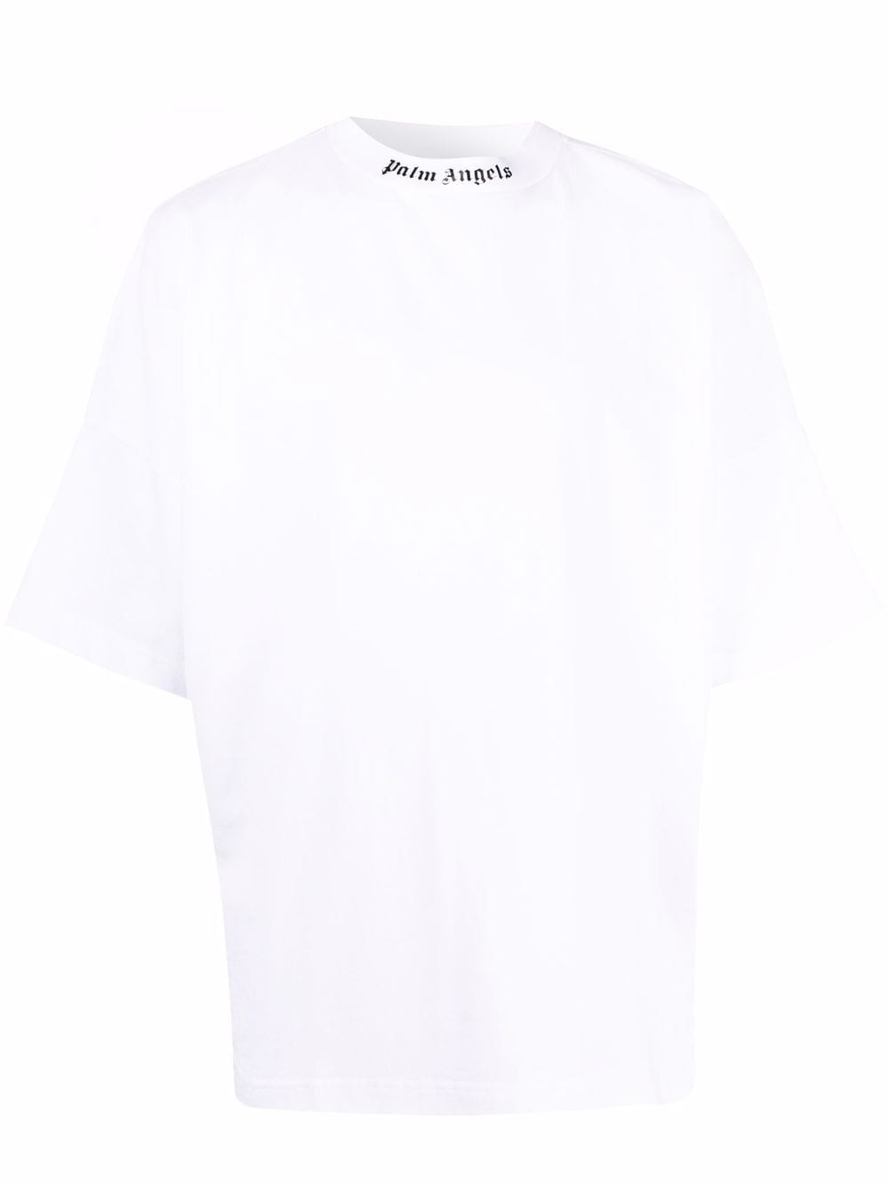 PALM ANGELS Logo Print Over T-Shirt White - MAISONDEFASHION.COM