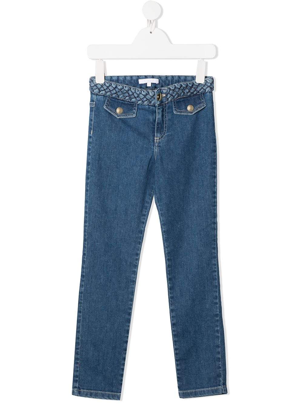 CHLOÉ KIDS Rope Waistband Jeans Blue - Maison De Fashion 