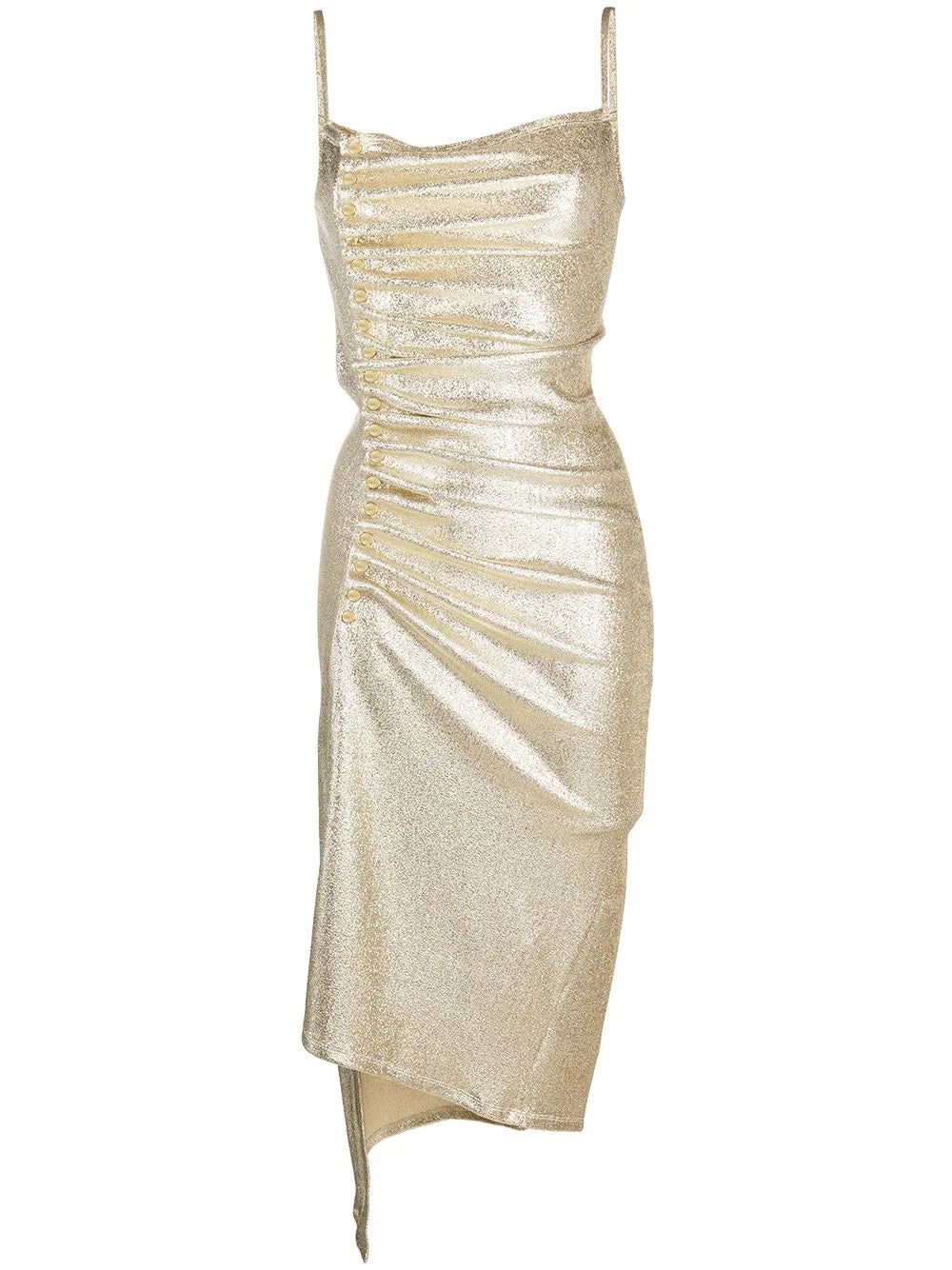 PACO RABANNE Metallic Strap Dress Gold - MAISONDEFASHION.COM