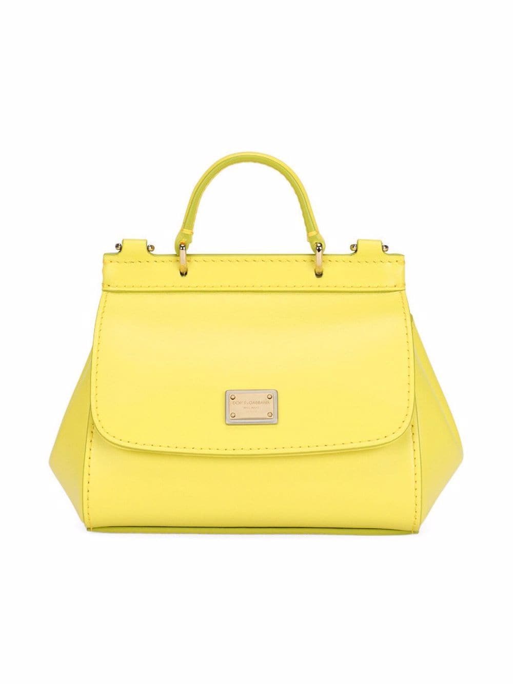 DOLCE & GABBANA KIDS Sicily Leather Shoulder Bag Yellow - MAISONDEFASHION.COM