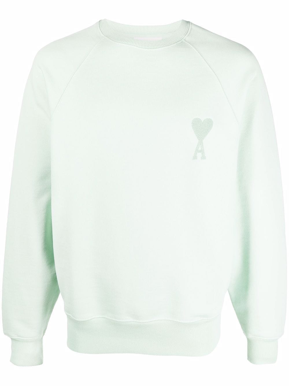 AMI De Coeur Logo Sweatshirt Green - MAISONDEFASHION.COM