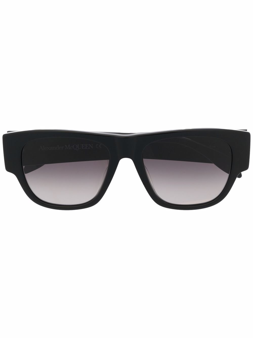 ALEXANDER MCQUEEN Rectangle Logo Sunglasses Black - MAISONDEFASHION.COM