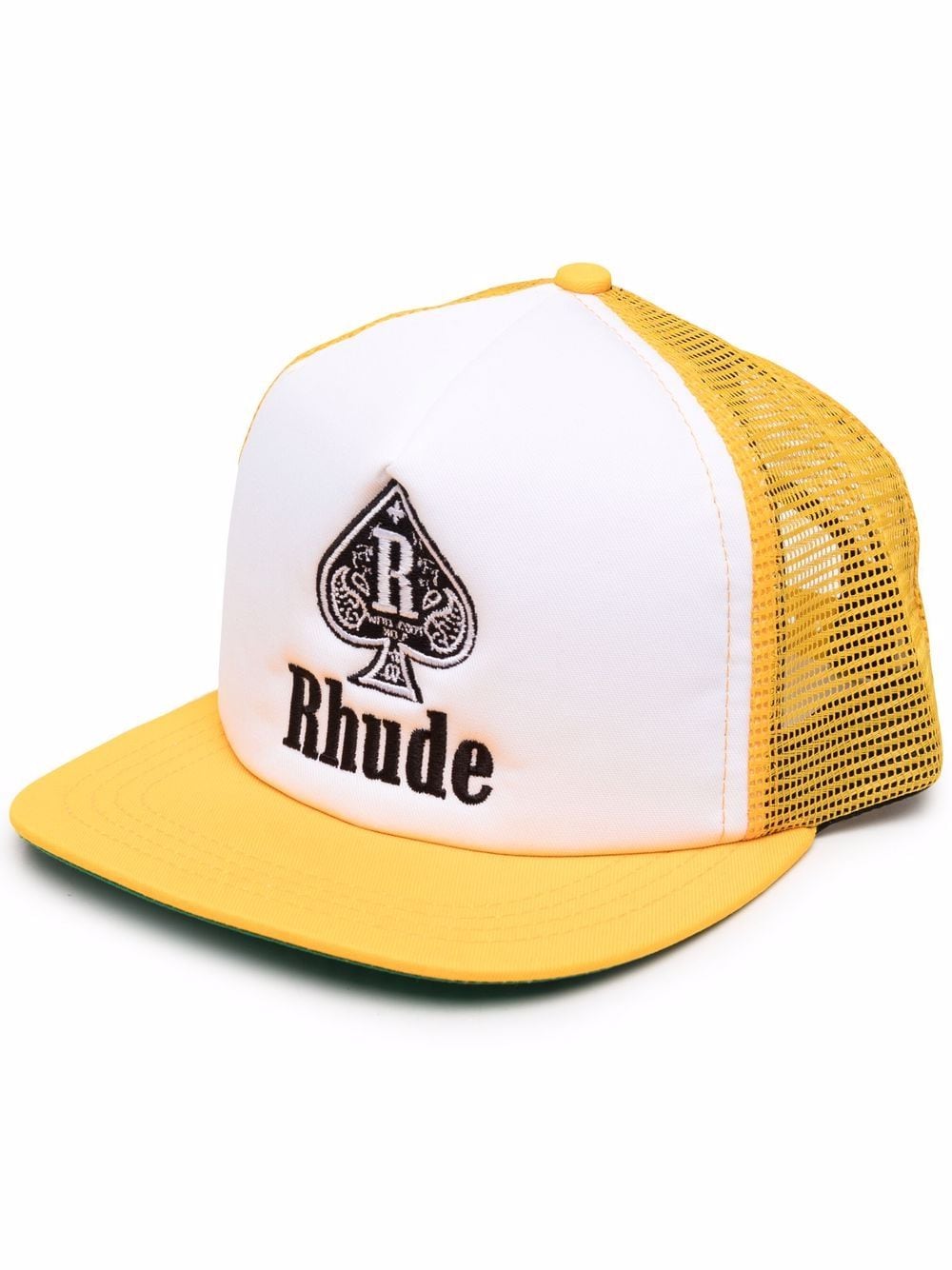 RHUDE Spade Trucker Yellow/White - MAISONDEFASHION.COM
