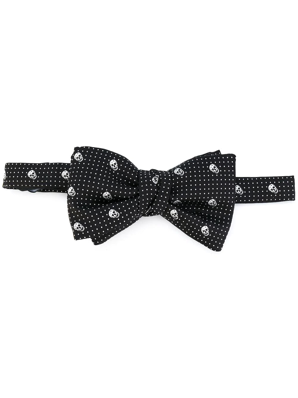 ALEXANDER MCQUEEN Skull Polka Dot Print Bow Tie Black/White - MAISONDEFASHION.COM