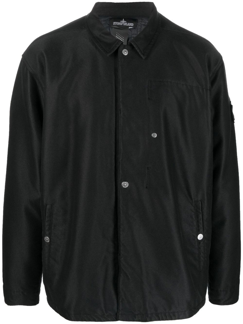 STONE ISLAND SHADOW PROJECT Logo Patch Overshirt Black - MAISONDEFASHION.COM