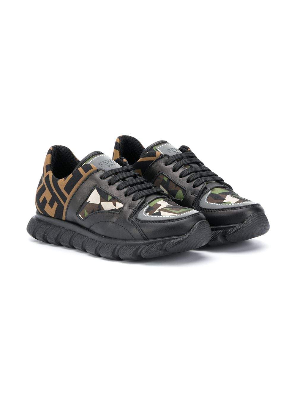 Fendi Kids FF Camouflage Sneakers - Maison De Fashion 