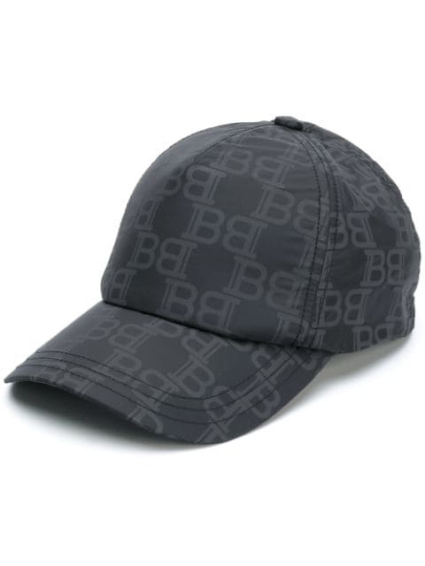 BALMAIN All Over Monogram Print Cap Black - Maison De Fashion 