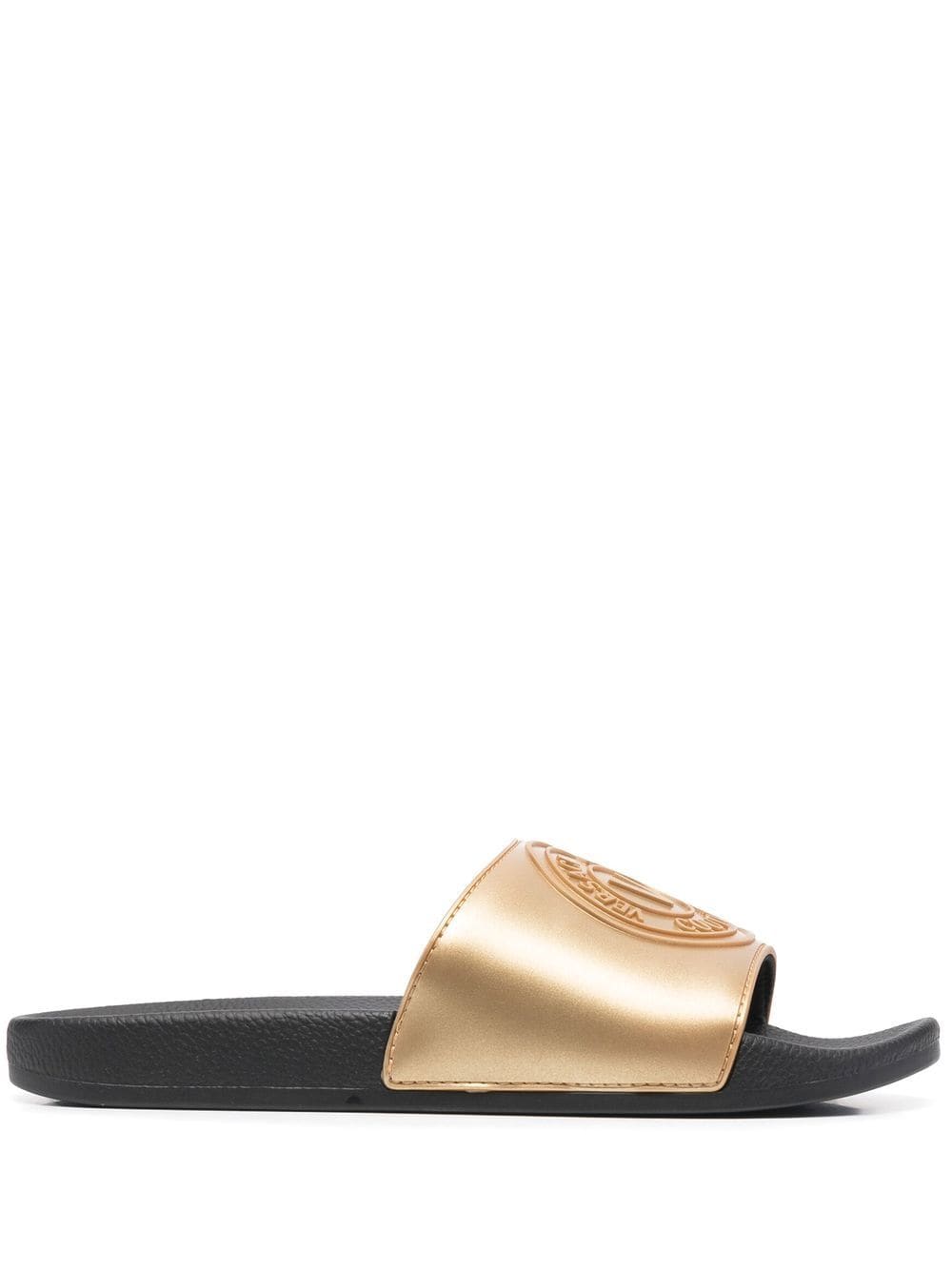 VERSACE JEANS COUTURE V-Emblem Sliders - MAISONDEFASHION.COM