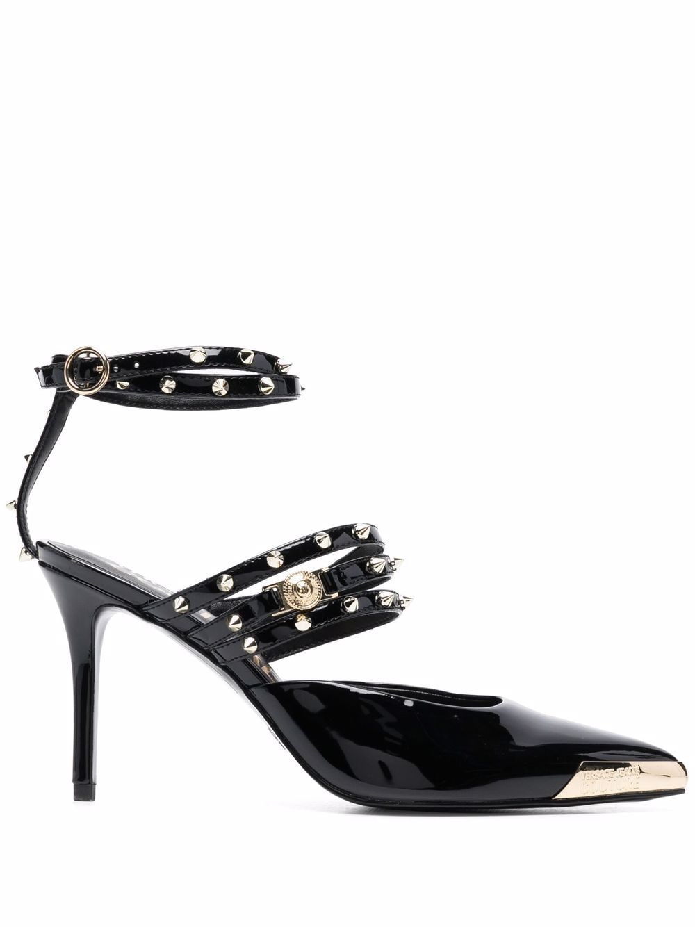 VERSACE WOMEN Stud-embellished pumps Black - MAISONDEFASHION.COM