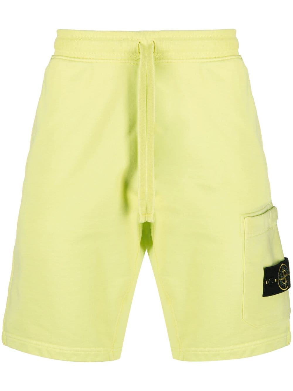 STONE ISLAND Compass-patch cotton track shorts Yellow - MAISONDEFASHION.COM