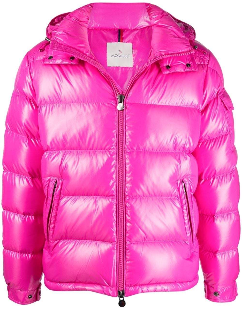 MONCLER Maya Padded Jacket Pink - MAISONDEFASHION.COM