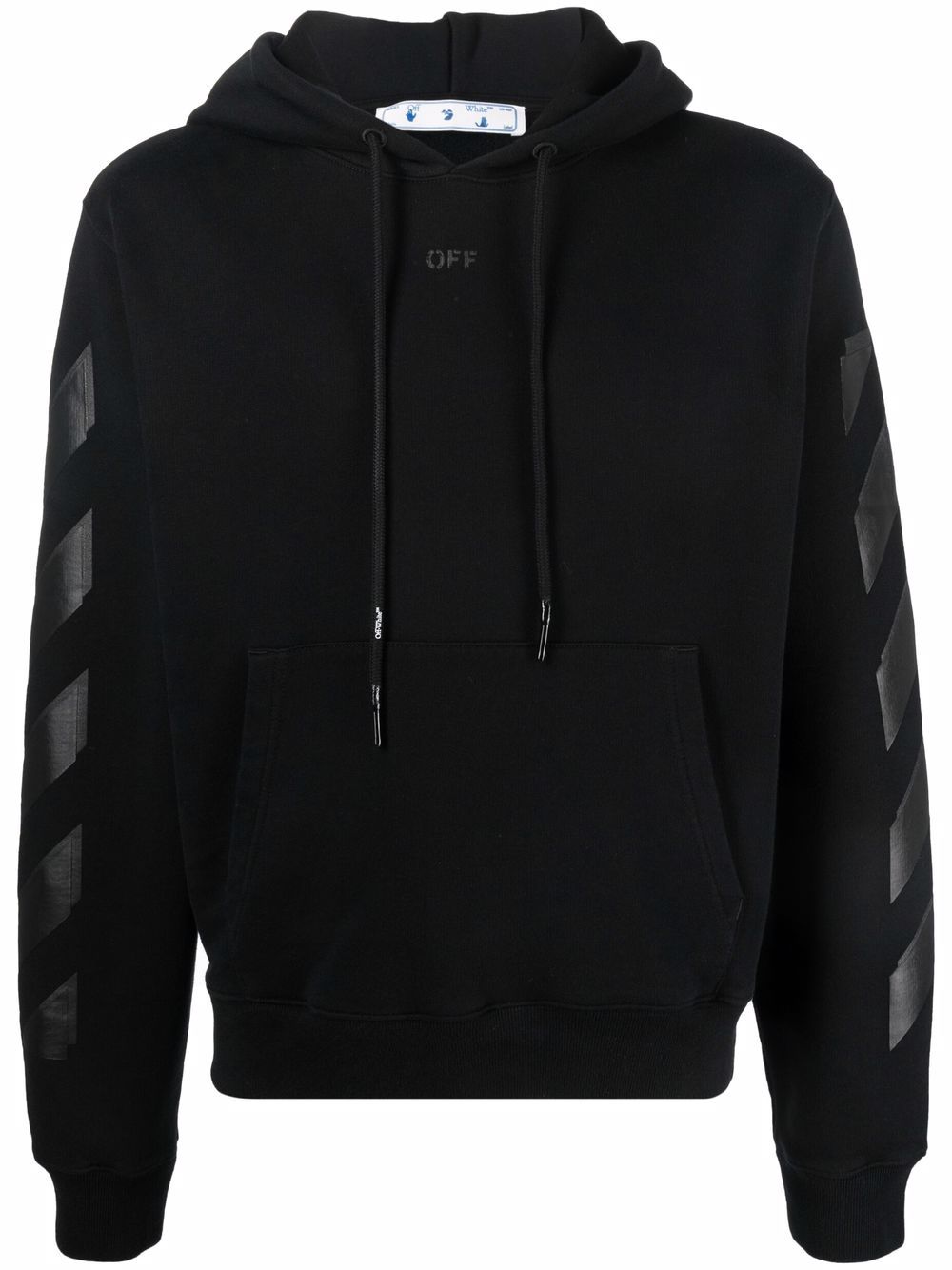 OFF-WHITE Rubber Arrow Slim Hoodie Black - MAISONDEFASHION.COM