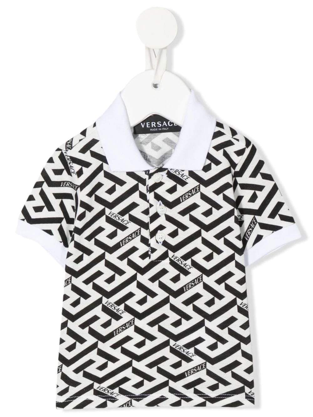 VERSACE BABY La Greca Print Polo Shirt - MAISONDEFASHION.COM