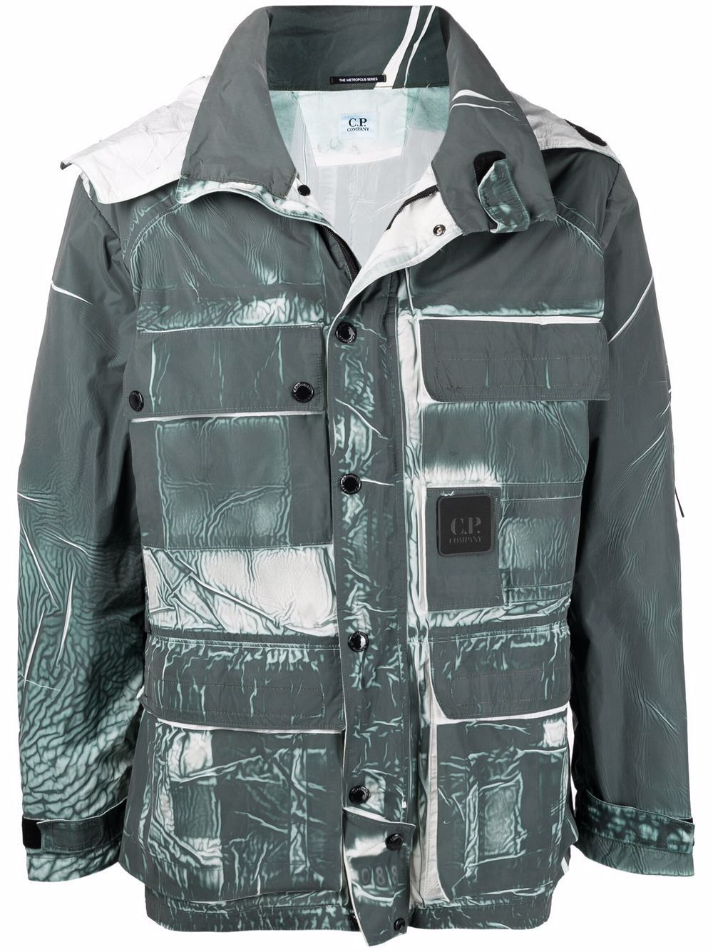 C.P. COMPANY Distressed-effect hooded jacket Green - MAISONDEFASHION.COM