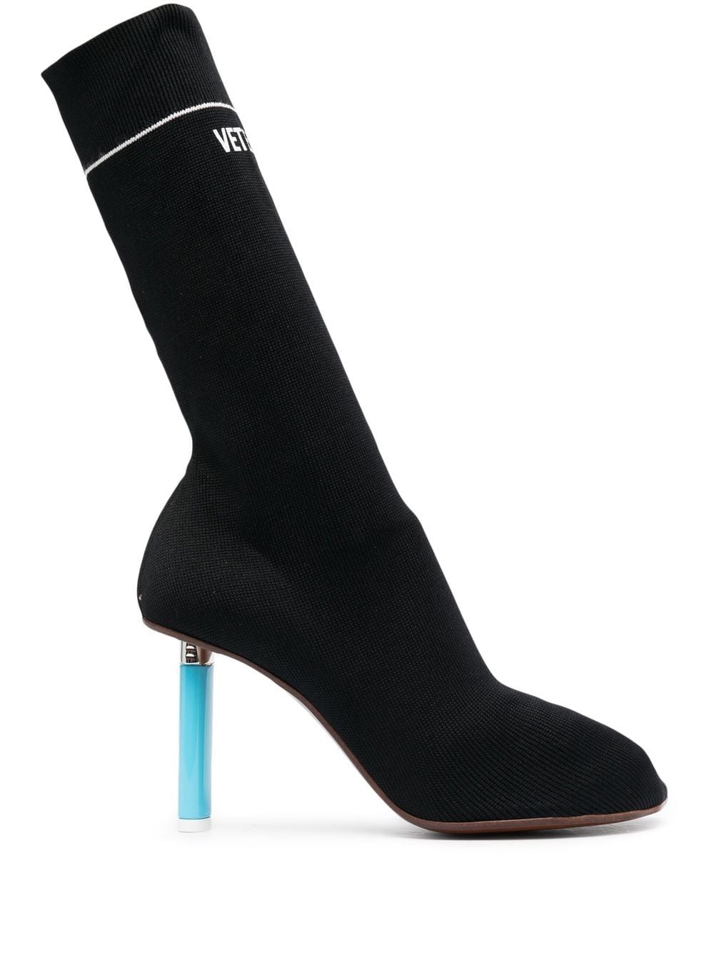 VETEMENTS WOMEN Lighter Heel Ankle Boots Black - MAISONDEFASHION.COM