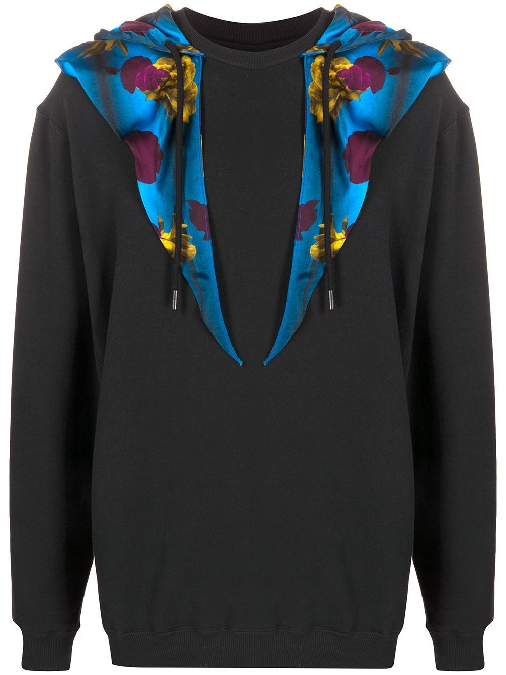 Opening Ceremony Scarf Embellished Hoodie Black - Maison De Fashion 