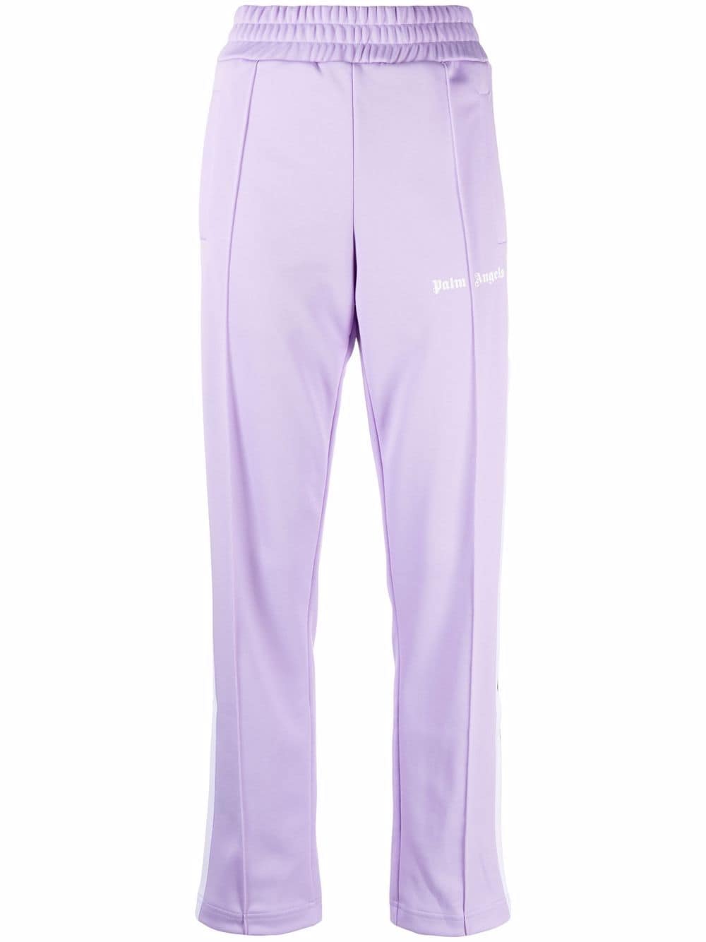 PALM ANGELS WOMEN Logo Print Track Pants Purple - MAISONDEFASHION.COM