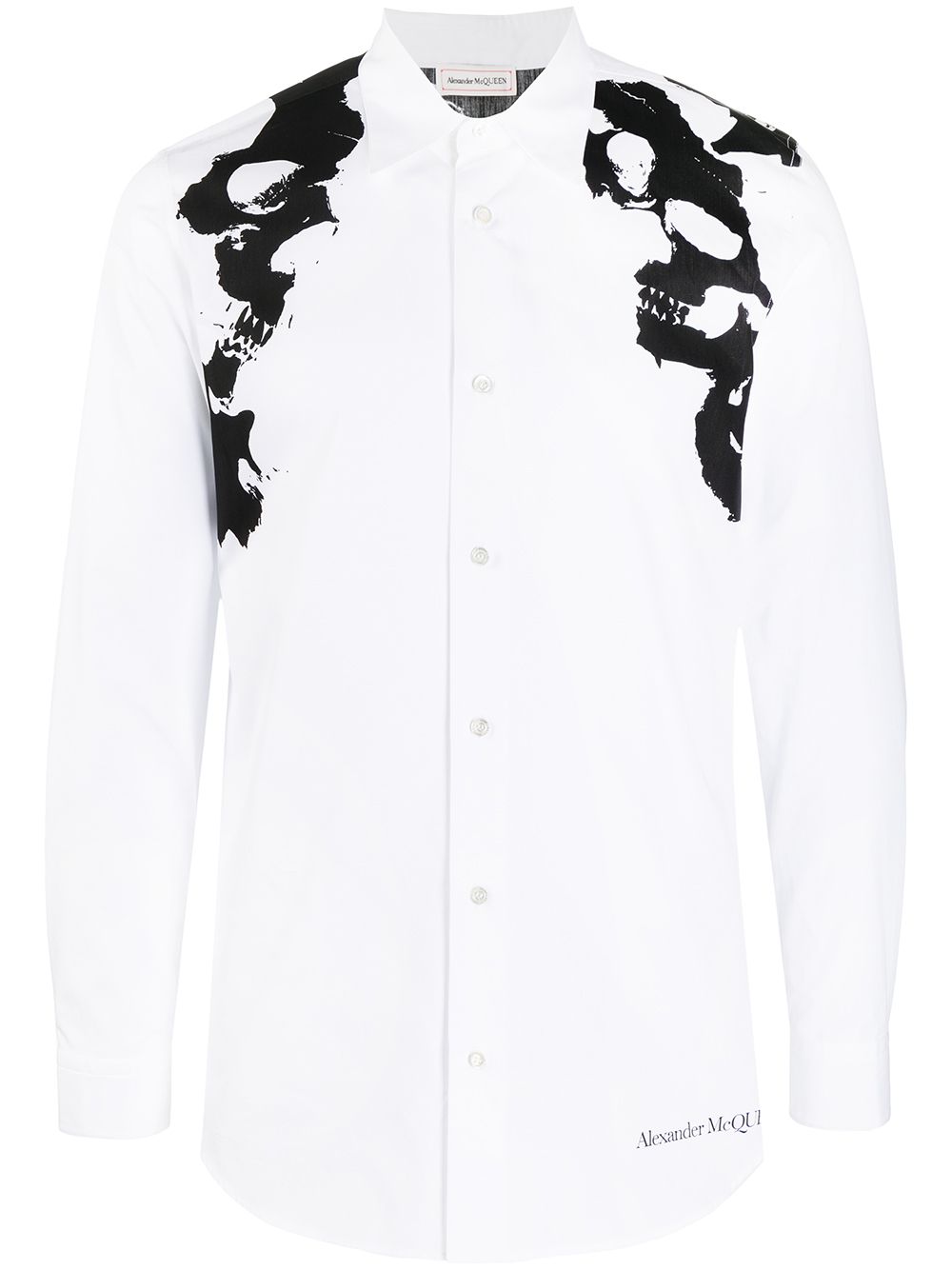 ALEXANDER MCQUEEN Shirt White/Black - MAISONDEFASHION.COM