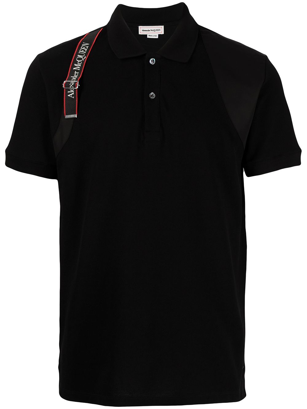 ALEXANDER MCQUEEN Logo Harness Polo Shirt Black - Maison De Fashion 