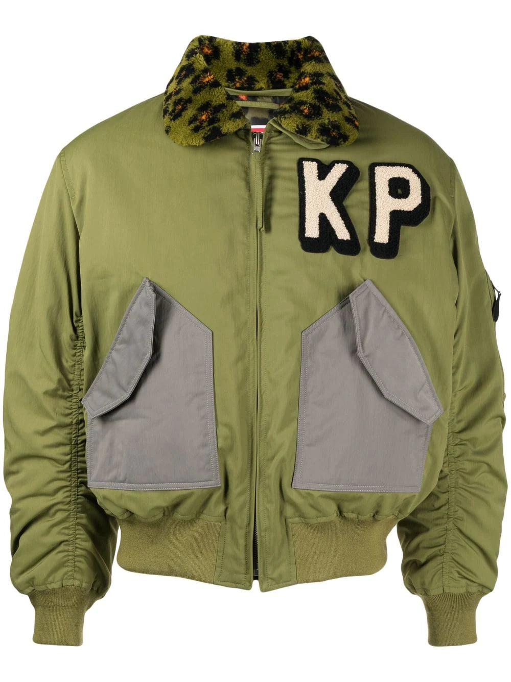 KENZO Boxy Bomber Jacket Khaki - MAISONDEFASHION.COM