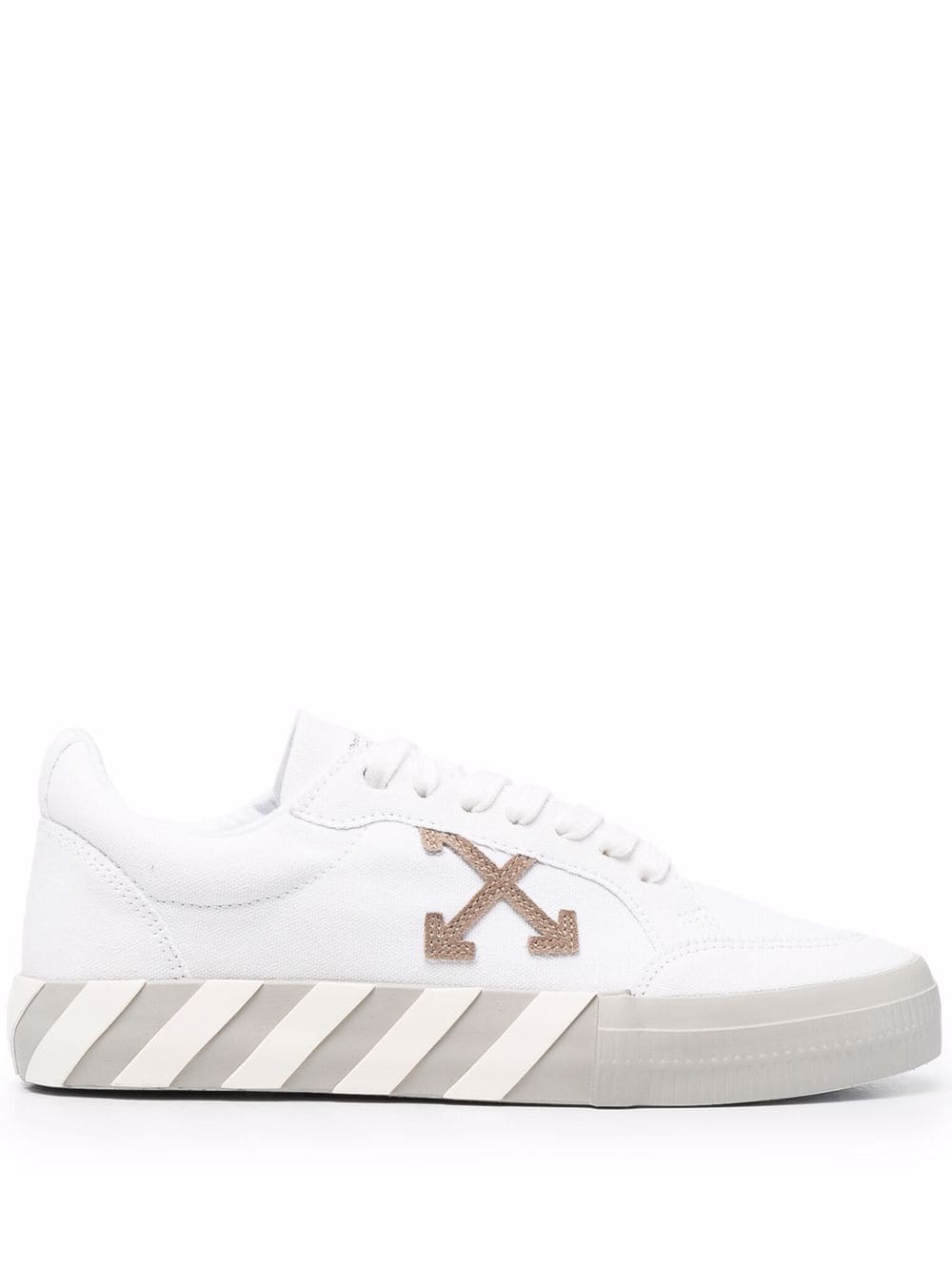 OFF-WHITE Low Vulcanized Eco Canvas Sneakers White - MAISONDEFASHION.COM