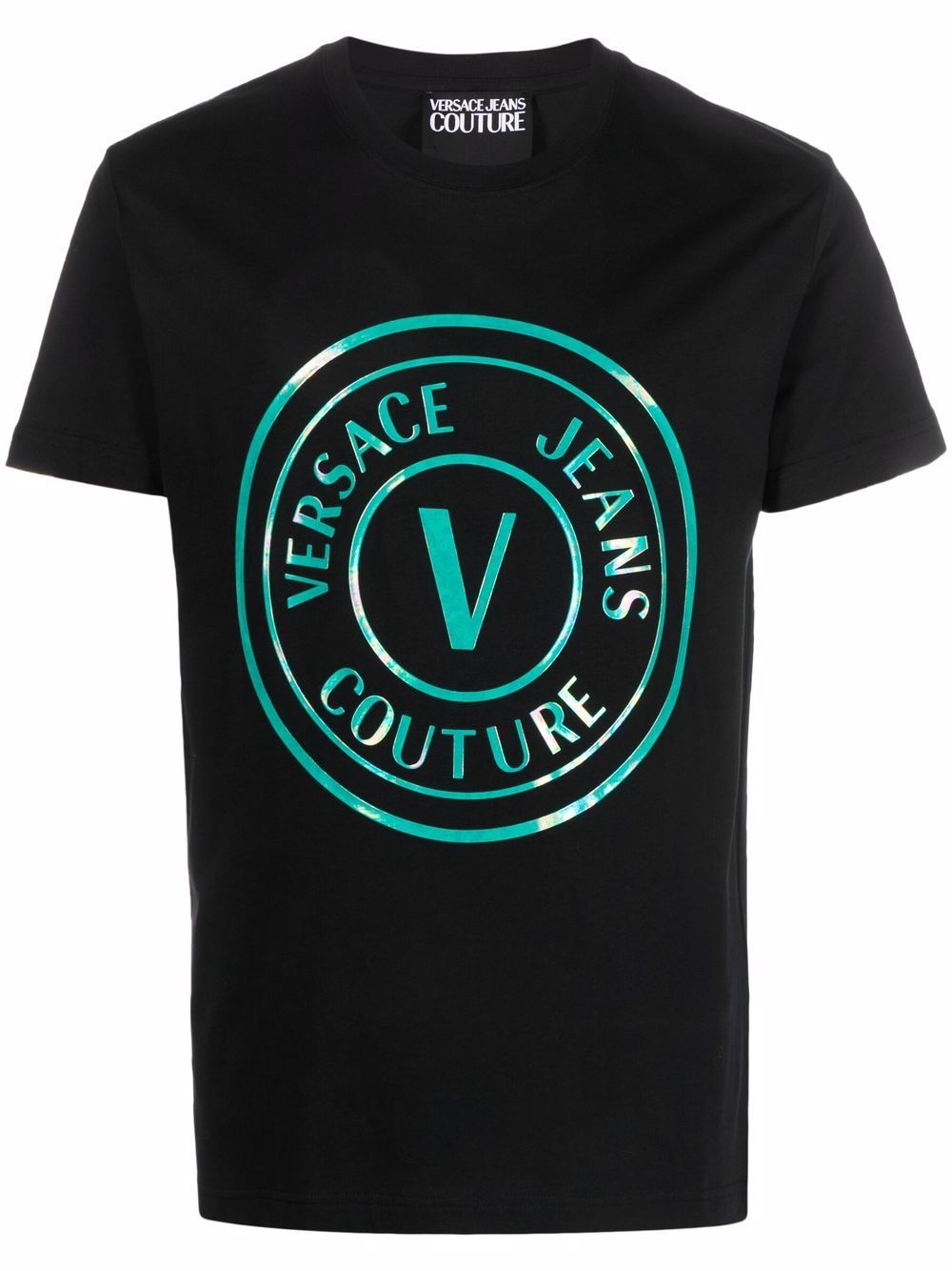 VERSACE V-Emblem T-Shirt Black - MAISONDEFASHION.COM