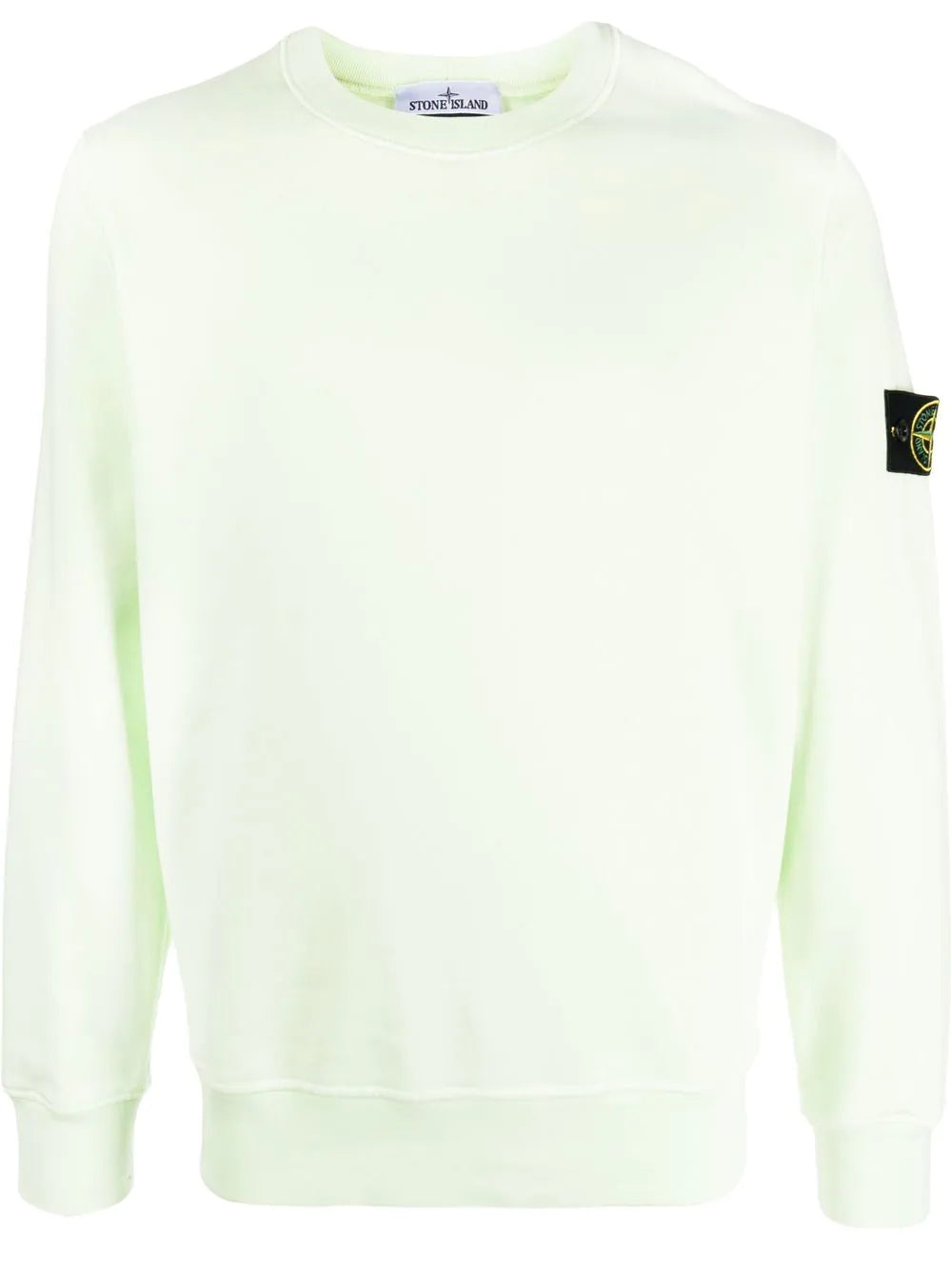 STONE ISLAND Logo Patch Cotton Sweatshirt Green - MAISONDEFASHION.COM