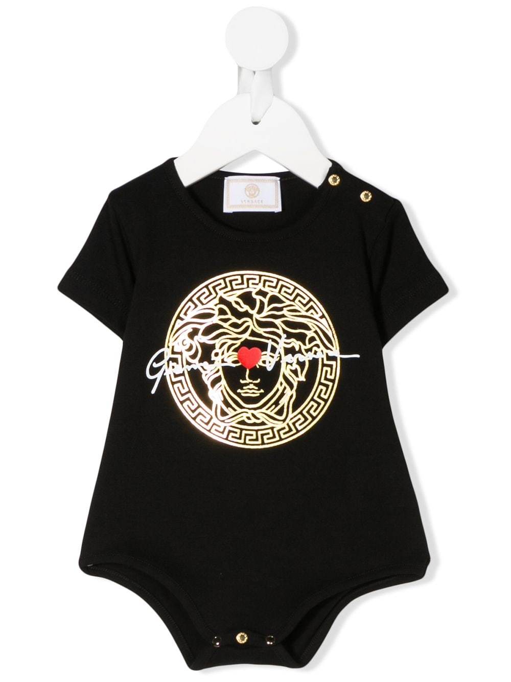 VERSACE KIDS Medusa Print Babygrow Black - Maison De Fashion 